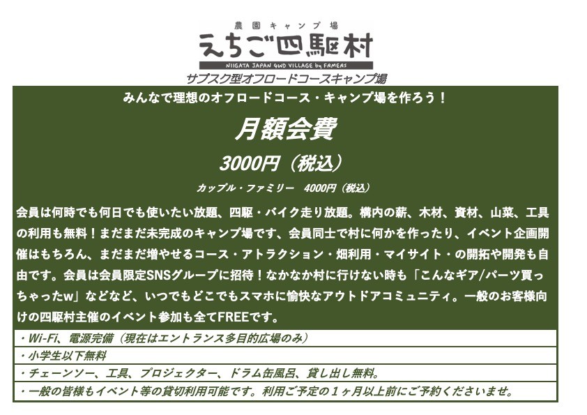 農園キャンプ場えちご四駆村